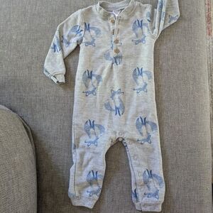 Carter's Gray and Blue Animal Print Footie